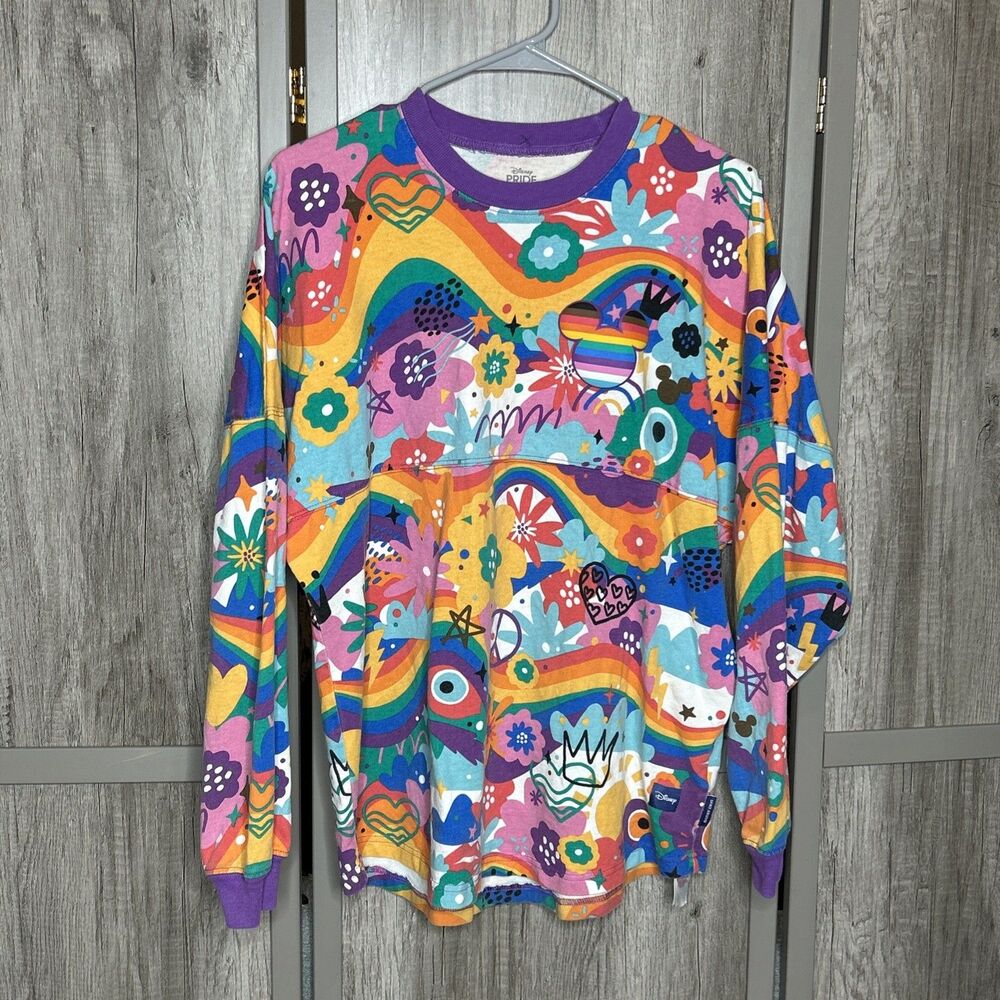 Disney Spirit Jersey Pride Sweatshirt Women Size S Mickey Mouse Cotton